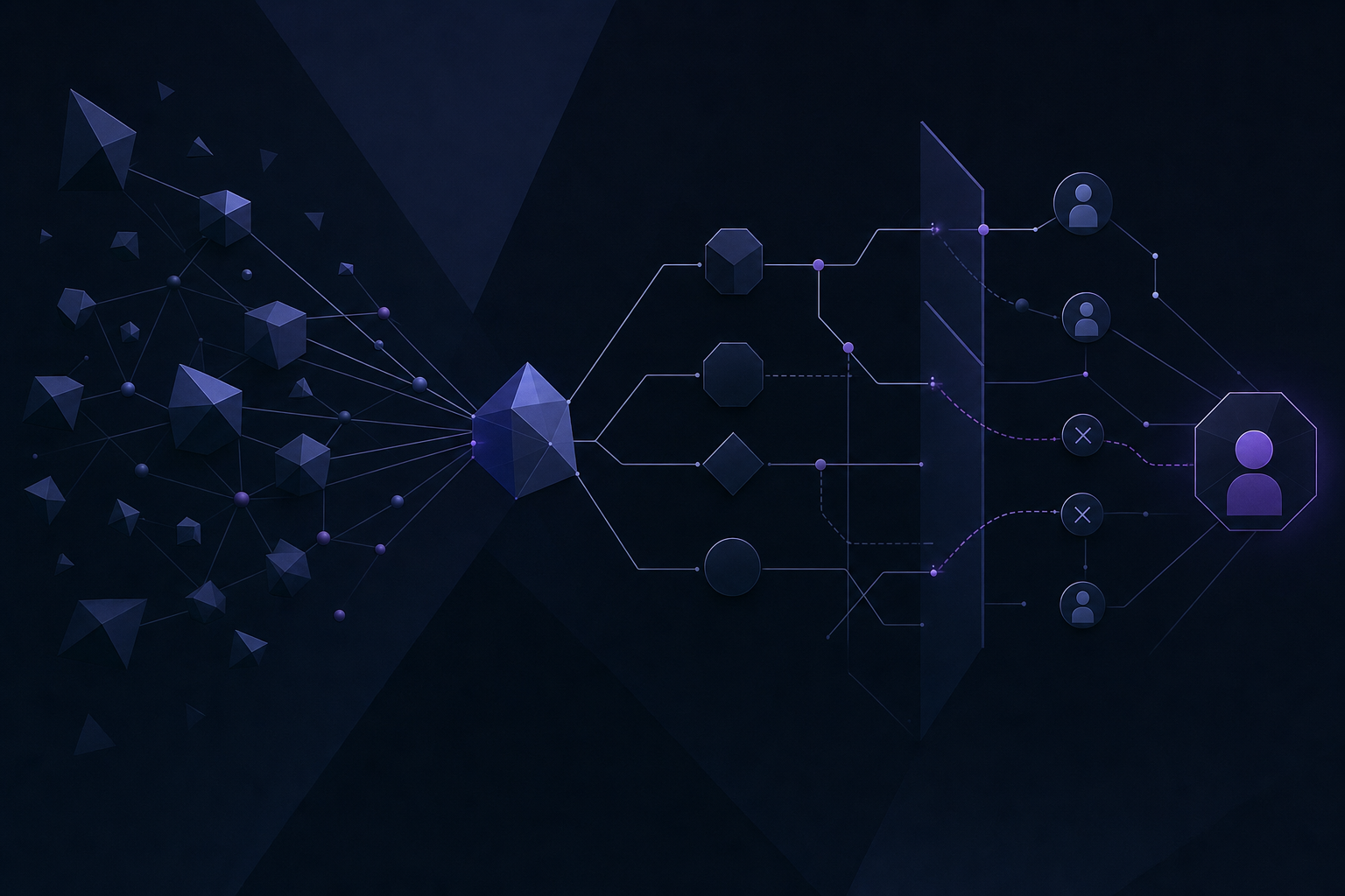Abstract visual representing the AI challenge in recruitment